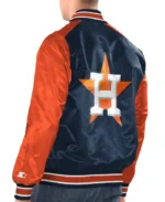 Houston Astros Starter Navy/Orange Varsity Satin Jacket | Trendy Leather Jackets