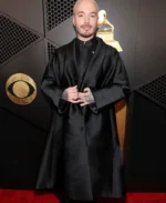 J Balvin Grammys Red Carpet Black long Coat | Trendy Leather Jackets