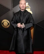 J Balvin Grammys Red Carpet Black long Coat | Trendy Leather Jackets