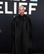 J Balvin Grammys Red Carpet Black long Coat | Trendy Leather Jackets