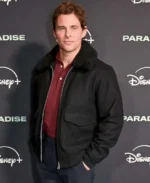 James Marsden Paradise 2025 Black Fur Bomber Jacket | Trendy Leather Jackets