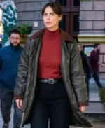 Jamie Kellett FBI International Black Leather Coat Jacket | Trendy Leather Jackets