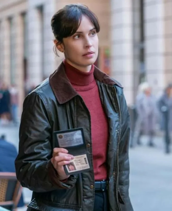 Jamie Kellett FBI International Black Leather Coat Jacket | Trendy Leather Jackets