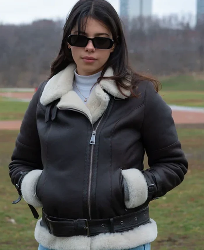 Jayne's Brown B3 Bomber Shearling Aviator Jacket | Trendy Leather Jackets