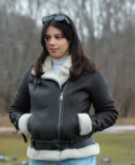 Jayne's Brown B3 Bomber Shearling Aviator Jacket | Trendy Leather Jackets