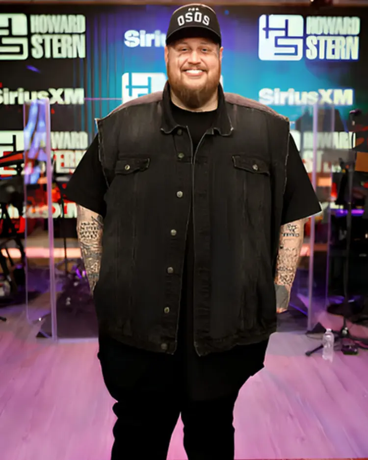 Jelly Roll Visits SiriusXM Black Vest | Trendy Leather Jackets