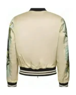 John Legend Embellished Bird Print Bomber Jacket | Trendy Leather Jackets