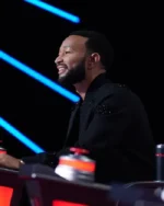 John Legend The Voice S25 Black Embellished jacket | Trendy Leather Jackets