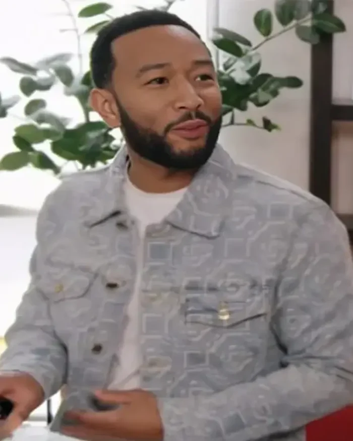 John Legend The Voice S25 Jacquard Denim Jacket | Trendy Leather Jackets
