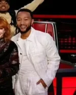 John Legend The Voice Season 26 White Corduroy Suit | Trendy Leather Jackets