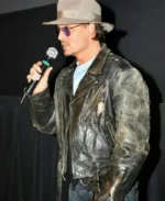 Johnny Depp Black Distressed Leather Jacket | Trendy Leather Jackets