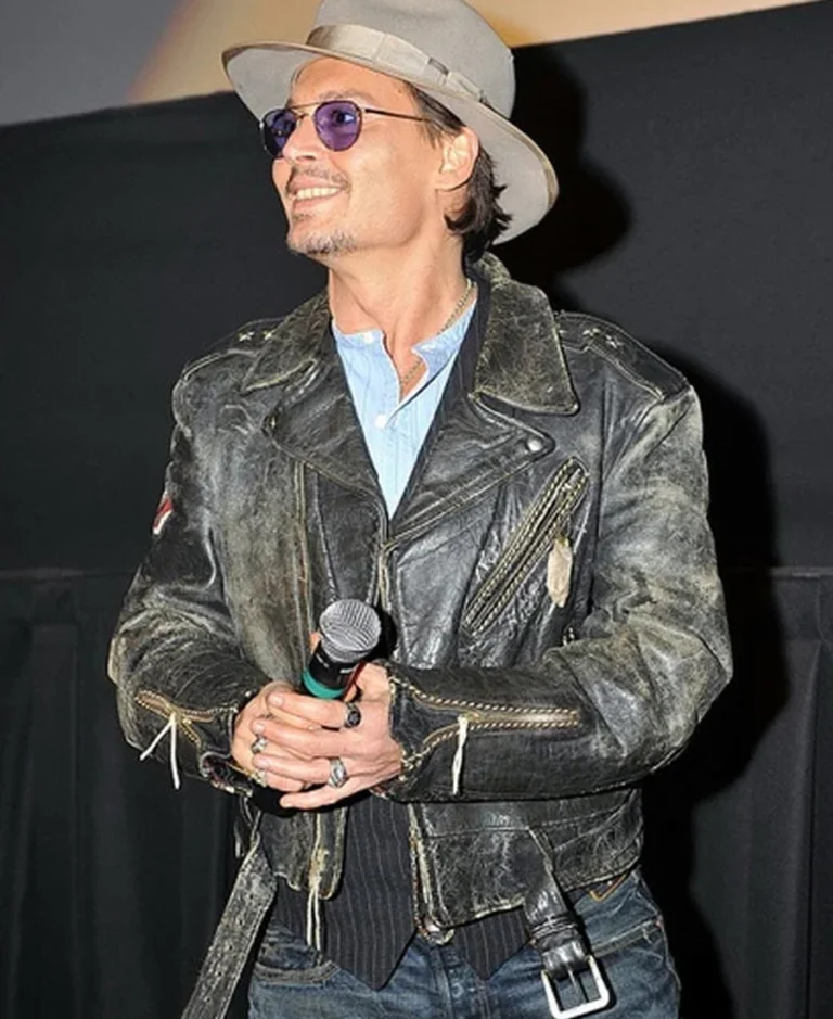 Johnny Depp Black Distressed Leather Jacket | Trendy Leather Jackets