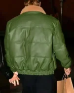 Justin Bieber 2024 Green Leather Jacket | Trendy Leather Jackets