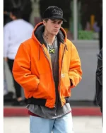 Justin Bieber Orange Hooded Jacket