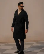 Kale Men's Black Trench Coat | Trendy Leather Jackets