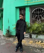 Kale Men's Black Trench Coat | Trendy Leather Jackets