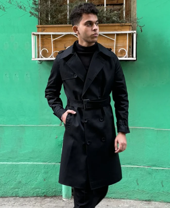 Kale Men's Black Trench Coat | Trendy Leather Jackets