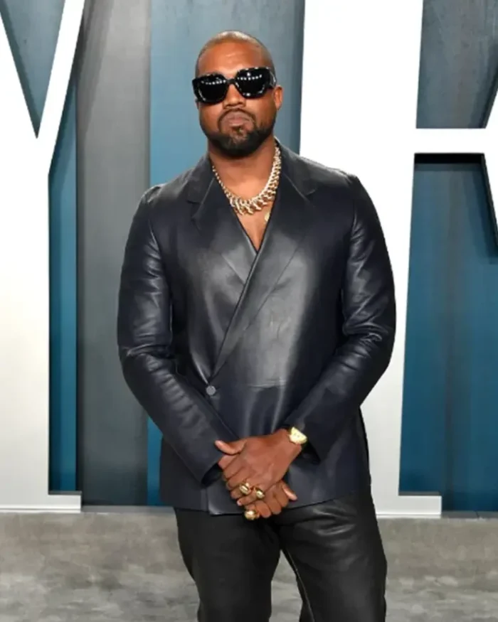Kanye West Double Breasted Leather Blazer | Trendy Leather Jackets