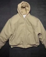 Kanye West Yeezy Pixar Bomber Beige Cotton Hooded Jacket | Trendy Leather Jackets