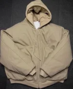 Kanye West Yeezy Pixar Bomber Beige Cotton Hooded Jacket | Trendy Leather Jackets