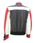 Kanyu Red Black Leather Bomber Jacket | Trendy Leather Jackets