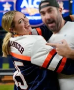 Kate Upton Houston Astros Verlander Satin jacket | Trendy Leather Jackets