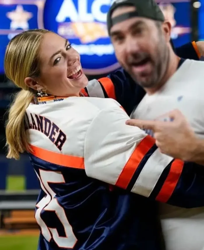 Kate Upton Houston Astros Verlander Satin jacket | Trendy Leather Jackets