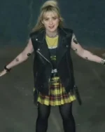 Kathryn Newton Abigail 2024 Black Leather Vest | Trendy Leather Jackets