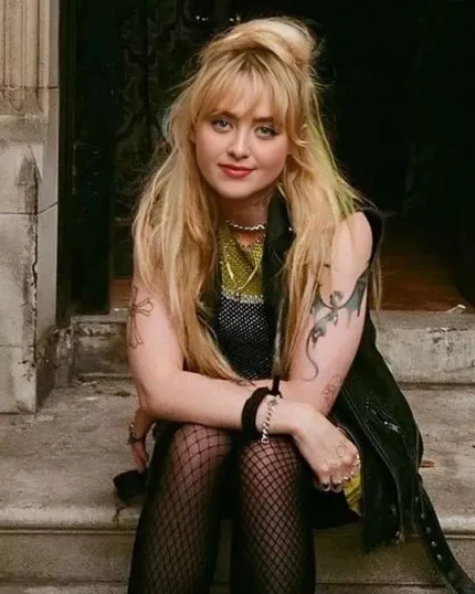 Kathryn Newton Abigail 2024 Black Leather Vest | Trendy Leather Jackets