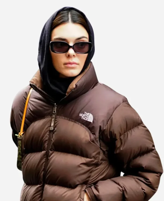Kendall Jenner Brown North Face Puffer Jacket | TLJ