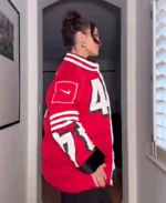 Kristin Juszczyk 49ers Puffer Jacket | Trendy Leather Jackets
