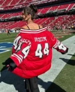 Kristin Juszczyk 49ers Puffer Jacket | Trendy Leather Jackets