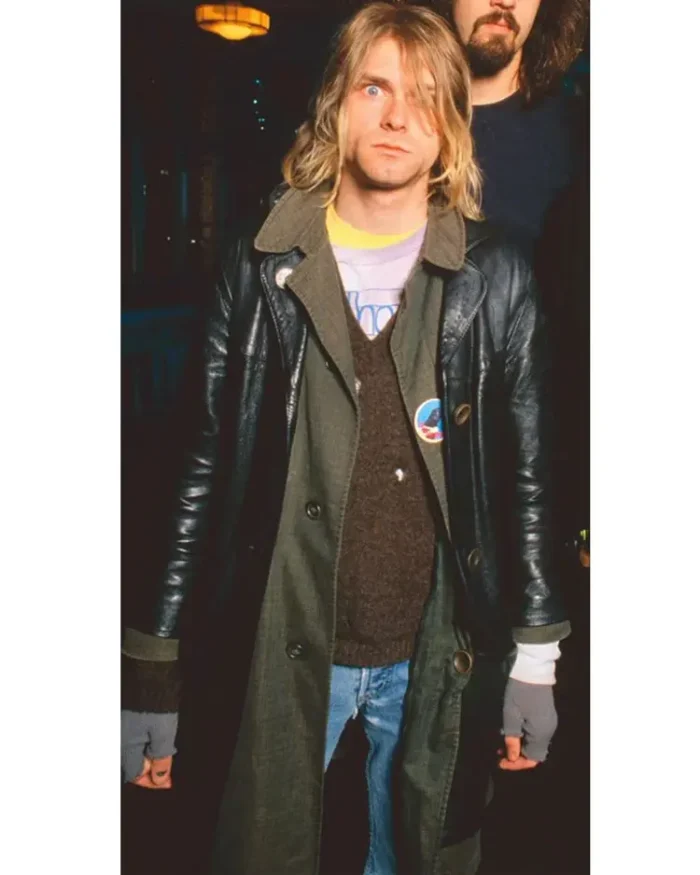 Kurt Cobain Single Breasted Coat | Trendy Leather Jackets