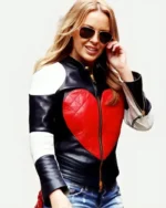 Kylie Minogue Red Heart Quilted Jacket | Trendy Leather Jackets