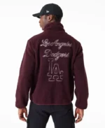 LA Dodgers MLB Dark Purple Sherpa Jacket | Trendy Leather Jackets