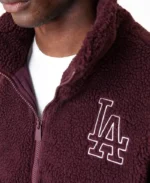 LA Dodgers MLB Dark Purple Sherpa Jacket | Trendy Leather Jackets