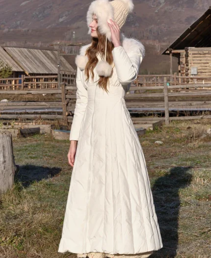 Lace Made Paper Feather Down Coat | Trendy Leather Jackets