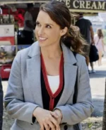 Lacey Chabert Christmas in Rome Grey Coat | Trendy Leather Jackets