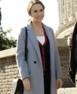 Lacey Chabert Christmas in Rome Grey Coat | Trendy Leather Jackets