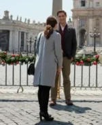 Lacey Chabert Christmas in Rome Grey Coat | Trendy Leather Jackets