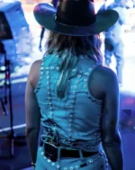 Lainey Wilson CMA Fest 2024 Blue Vest | Trendy Leather Jackets