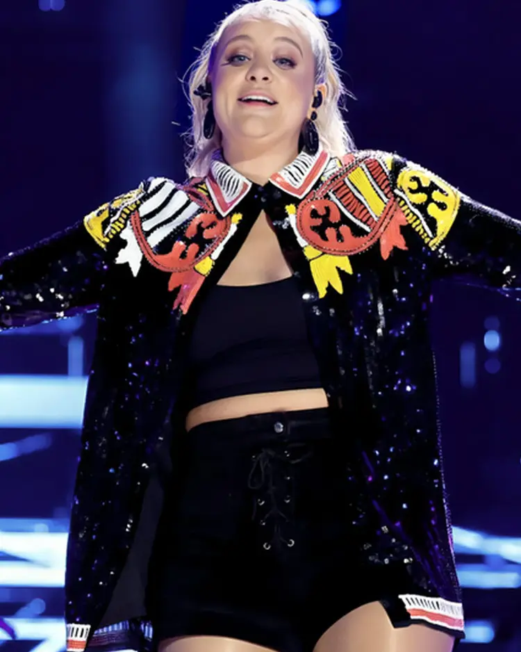 Lauren Alaina CMA Fest 2024 Sequin Jacket | Trendy Leather Jackets