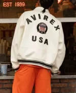 Lethal Bizzle Avirex White Jacket | Trendy Leather Jackets