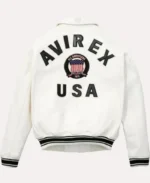 Lethal Bizzle Avirex White Jacket | Trendy Leather Jackets