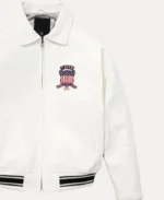 Lethal Bizzle Avirex White Jacket | Trendy Leather Jackets