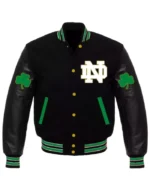 Letterman Notre Dame Fighting Irish Black Varsity Jacket | Trendy Leather Jackets