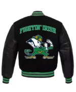 Letterman Notre Dame Fighting Irish Black Varsity Jacket | Trendy Leather Jackets