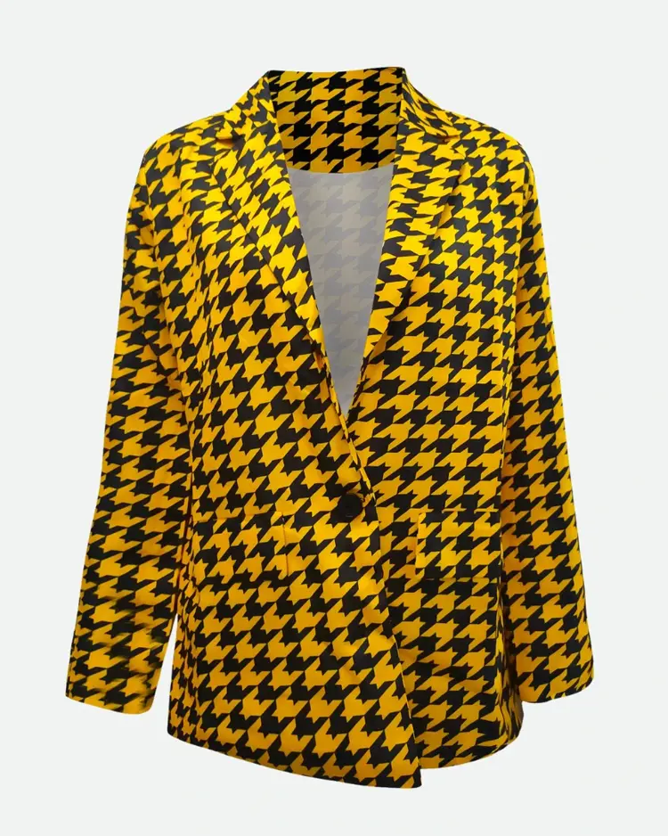 Lily Collins Emily In Paris Yellow Plaid Blazer | Trendy Leather Jackets