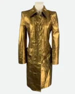 Lily Emily In Paris S03 Golden Coat | Trendy Leather Jackets