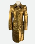 Lily Emily In Paris S03 Golden Coat | Trendy Leather Jackets